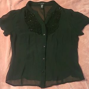Laundry by Shelli Segal Black Button Up Blouse